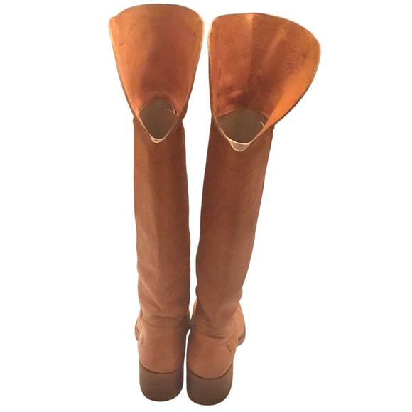 FRYE Campus Knee High OTK 80’s Tall Fold Down Cuff Leather Saddle Boots Size 10 - Picture 11 of 16